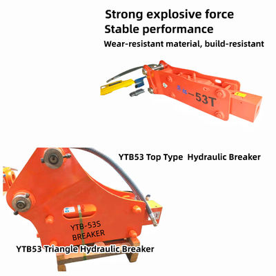 YTB53 Top Type / Triangle Hydraulic Breaker 53 Chisel Suit Escavatore da 2,5 a 4,5 tonnellate