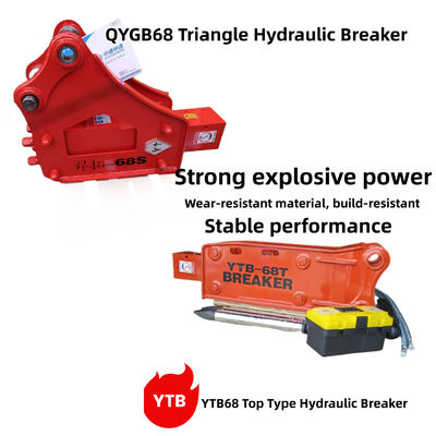 YTB68 Top Type / Triangle Hydraulic Breaker Hammer 68 Chisel per escavatore da 4 a 8 tonnellate
