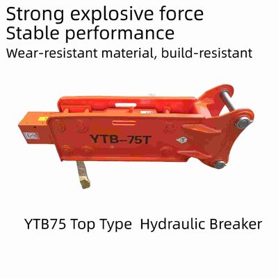 75 Chisel Top Type Hydraulic Breaker resistente all'usura YTB75 per escavatore da 6-8 tonnellate